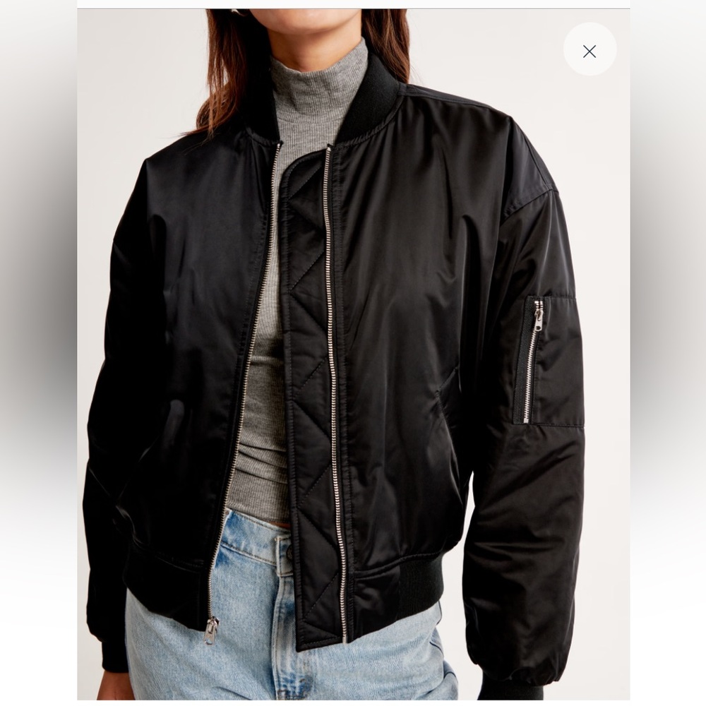 A&F Nylon Oversized Bomber Jacket